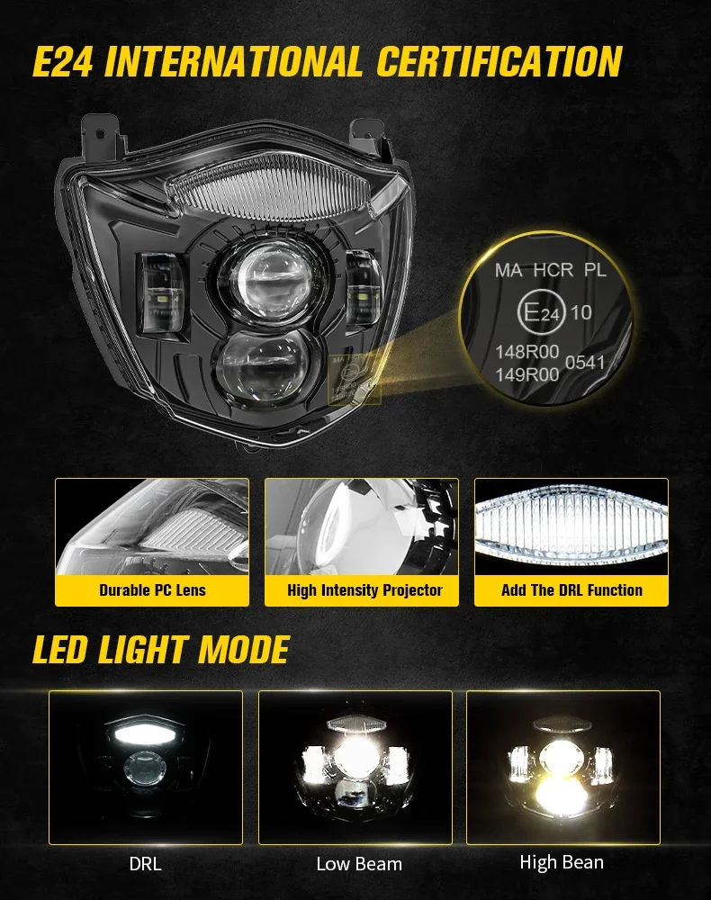 

Factory Hot Selling 2025 New Motorcycle Accessories 84W LED Headlamps LED Headlight Assembly Hi/Lo Beam Headlight for Xt660r Xt