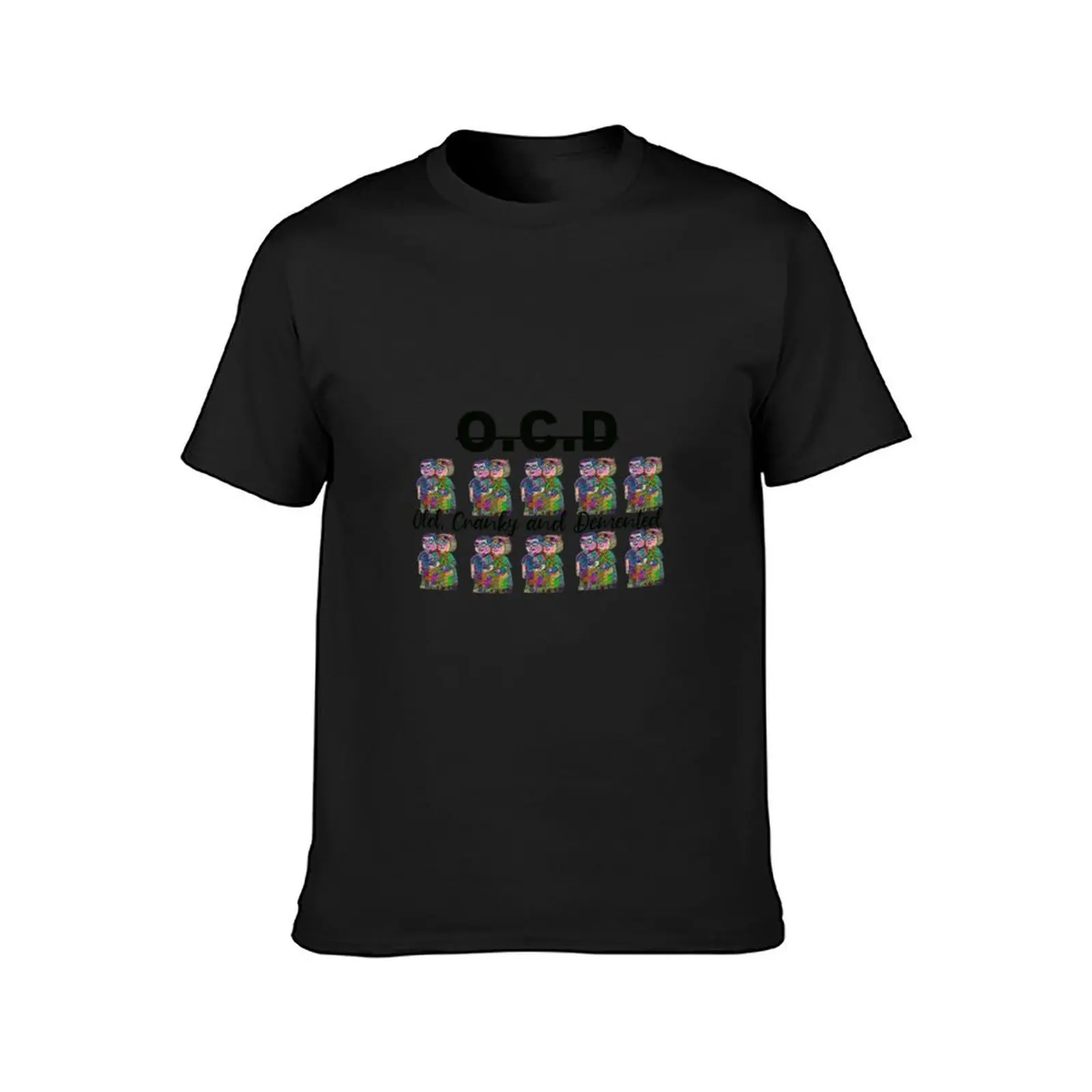 OCD_Old, cranky and demented Design T-Shirt plain Short sleeve tee slim fit t shirts for men