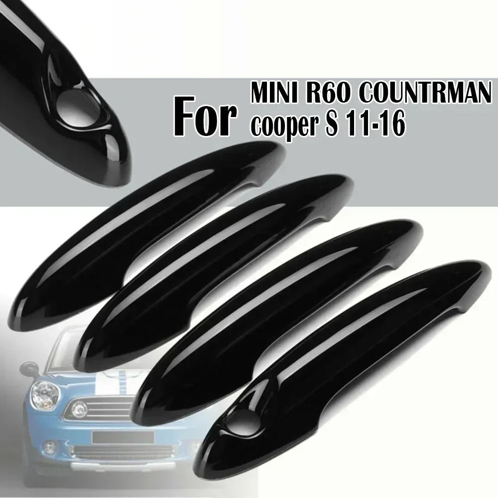 4Pcs Door Handle Cover For BMW For MINI R60 COUNTRYMAN Cooper S 11-16 Gloss Auto Exterior Parts Black Door Handle Cover Trim NEW