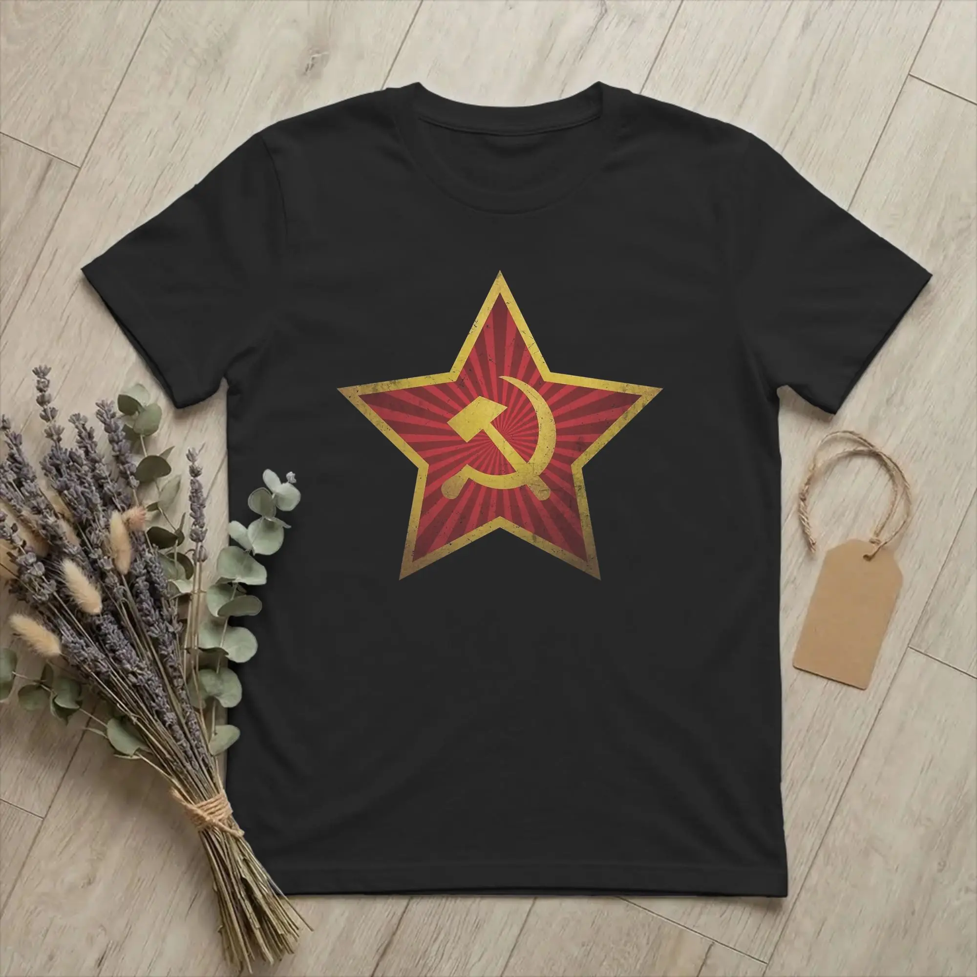 USSR Soviet Union Russian CCCP T-Shirt Men Hammer Sickle Vintage Cotton Tees Round Neck Short Sleeve T Shirts Summer Clothing