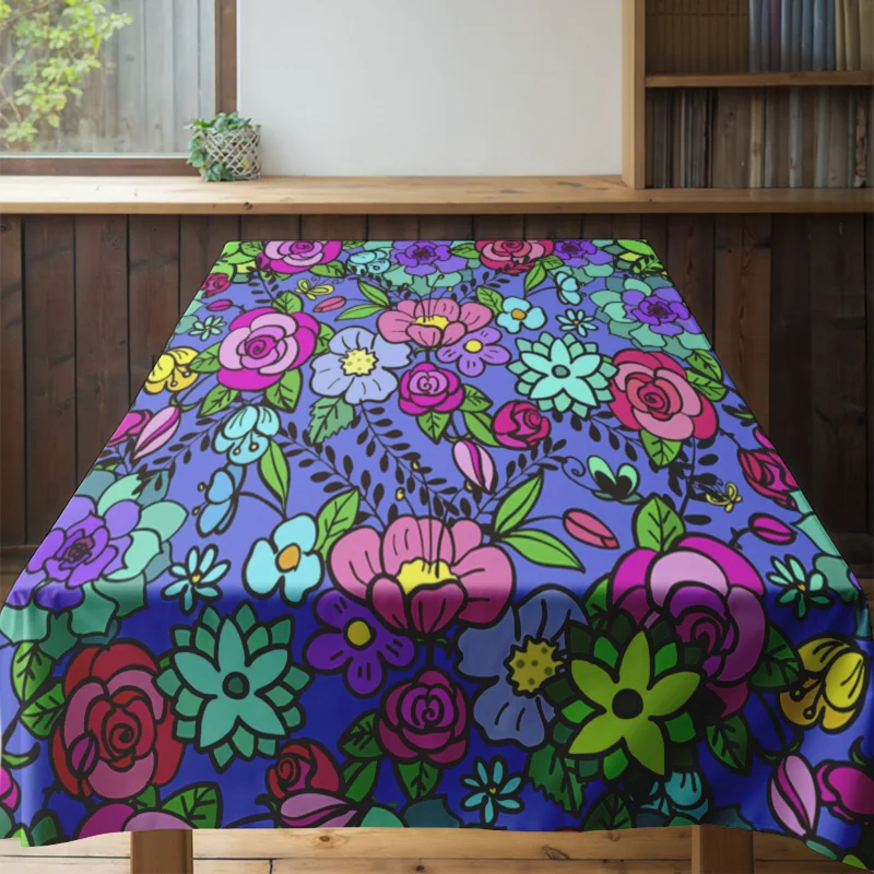 أضف مفرش المائدة الزهري الملون لديكور غرفة الطعام مع هذه السجاد النابضة بالحياة #4