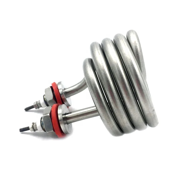 Brass Coil Heater for Coffee Machine Cup 220v Electric Heater M12 Screw in Spiral Heater Copper Heating Element 1200w