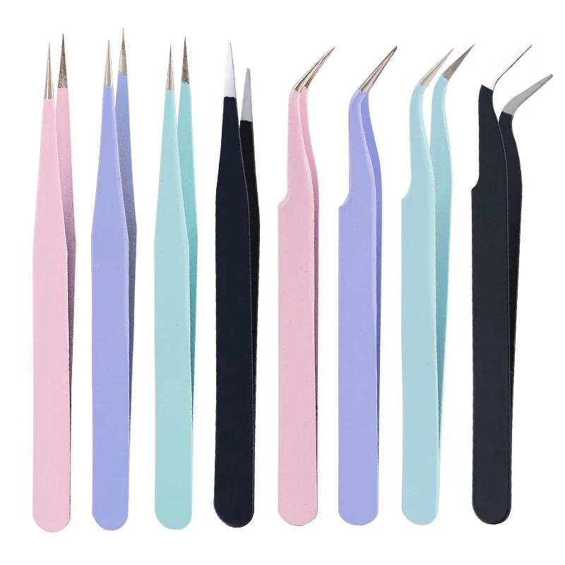 Stainless Steel Eyebrow Tweezers for Make Up Multipurpose Nail Art Rhinestones Picking Tools Decoration