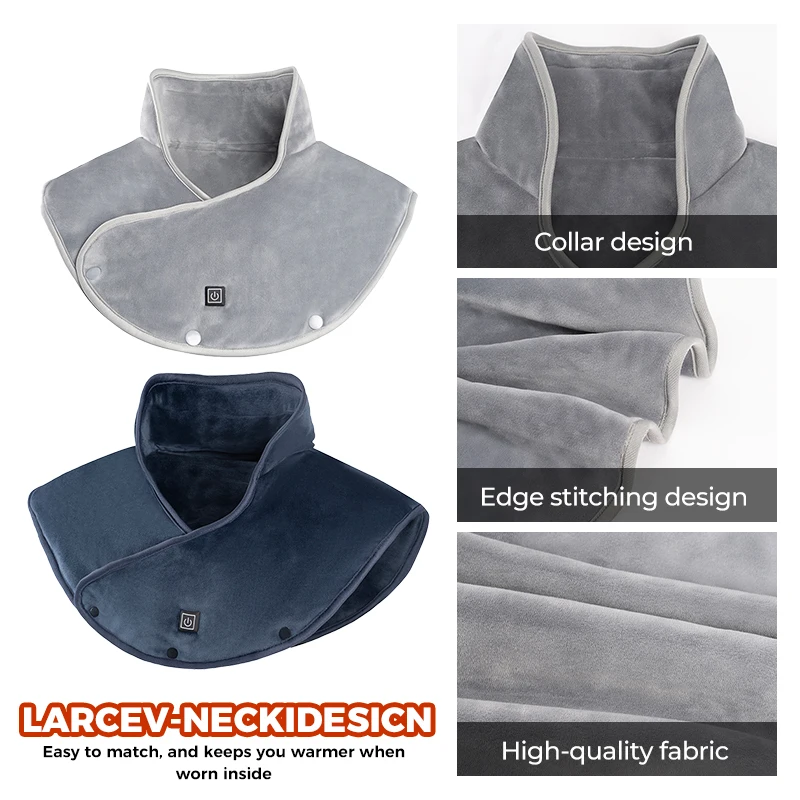 3 Heat Zones Electric Heated Shawl Neck Shoulder Pad Smart Fast Heating USB Thermal Cape Soft Warmer Coat for Office Outdoor view 5