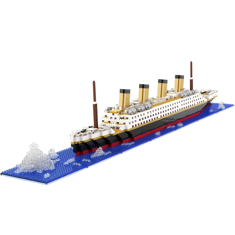 Small Particle Building Block Assembly Toy Titanic Giant Boy Girl Puzzle Cruise Ship Brick Model Kit Desltop Birthday Gift Child