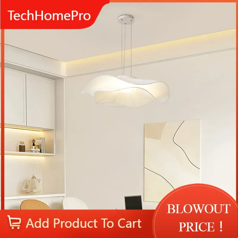 TechHPSANDYHA Modern Lotus Leaf Design LED Pendant Lamp Unique Chandelier For Dining Room Living Room