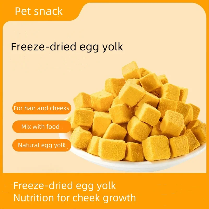 Freeze Dry Pet Egg Yolk Cat Food Grain-free Freeze-dried Kitten Dry Food Beauty Hair Training Mixed Food Cat Feed Large Capacity