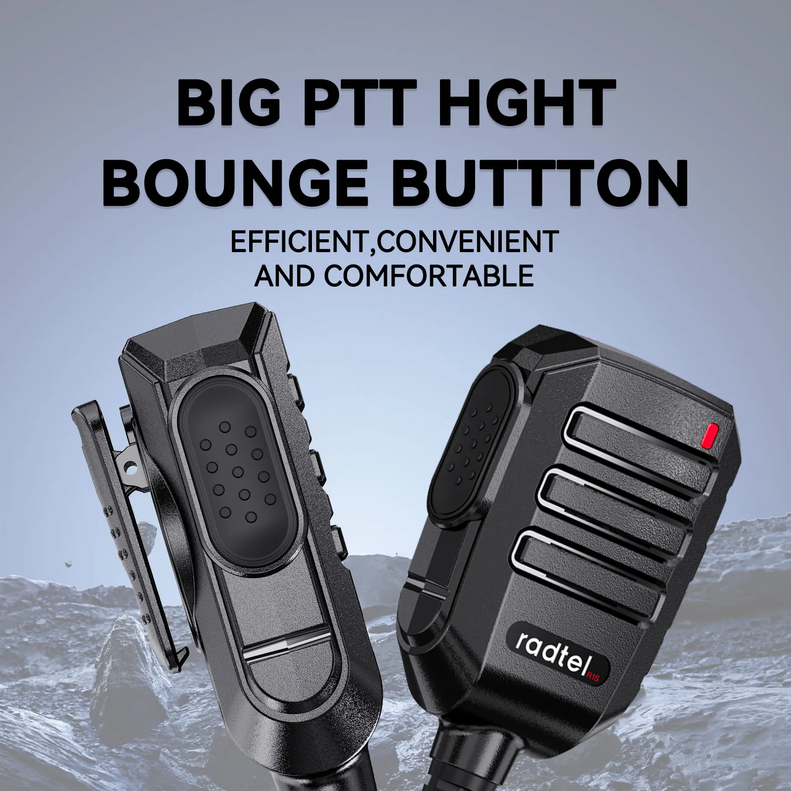ميكروفون مكبر صوت Radte R1S مع 360 درجة °   مكبر صوت بمشبك حزام دوار لـ Radtel RT-4D RT-493 RT-860 RT-900 RT-910 RT-910B