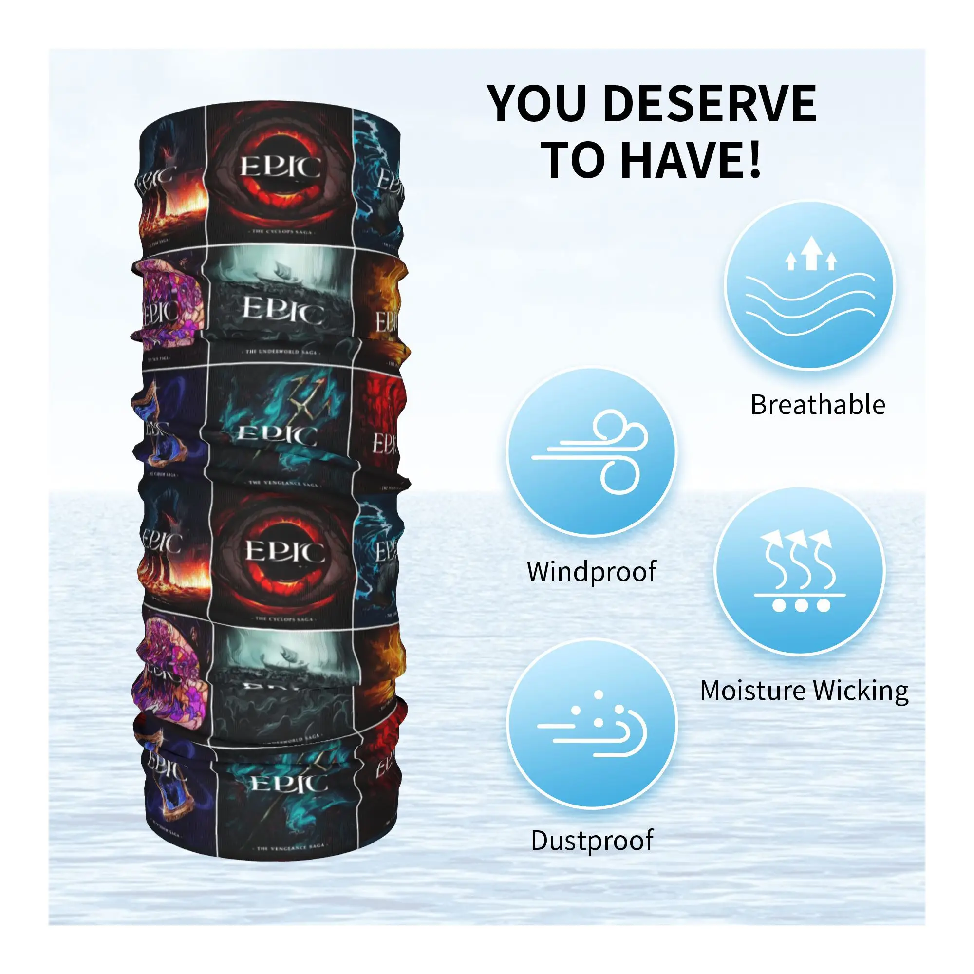 Epic the Musical Saga Covers Bandana Neck Gaiter Printed Face Scarf Warm Headband Riding For Men Women Adult All Season