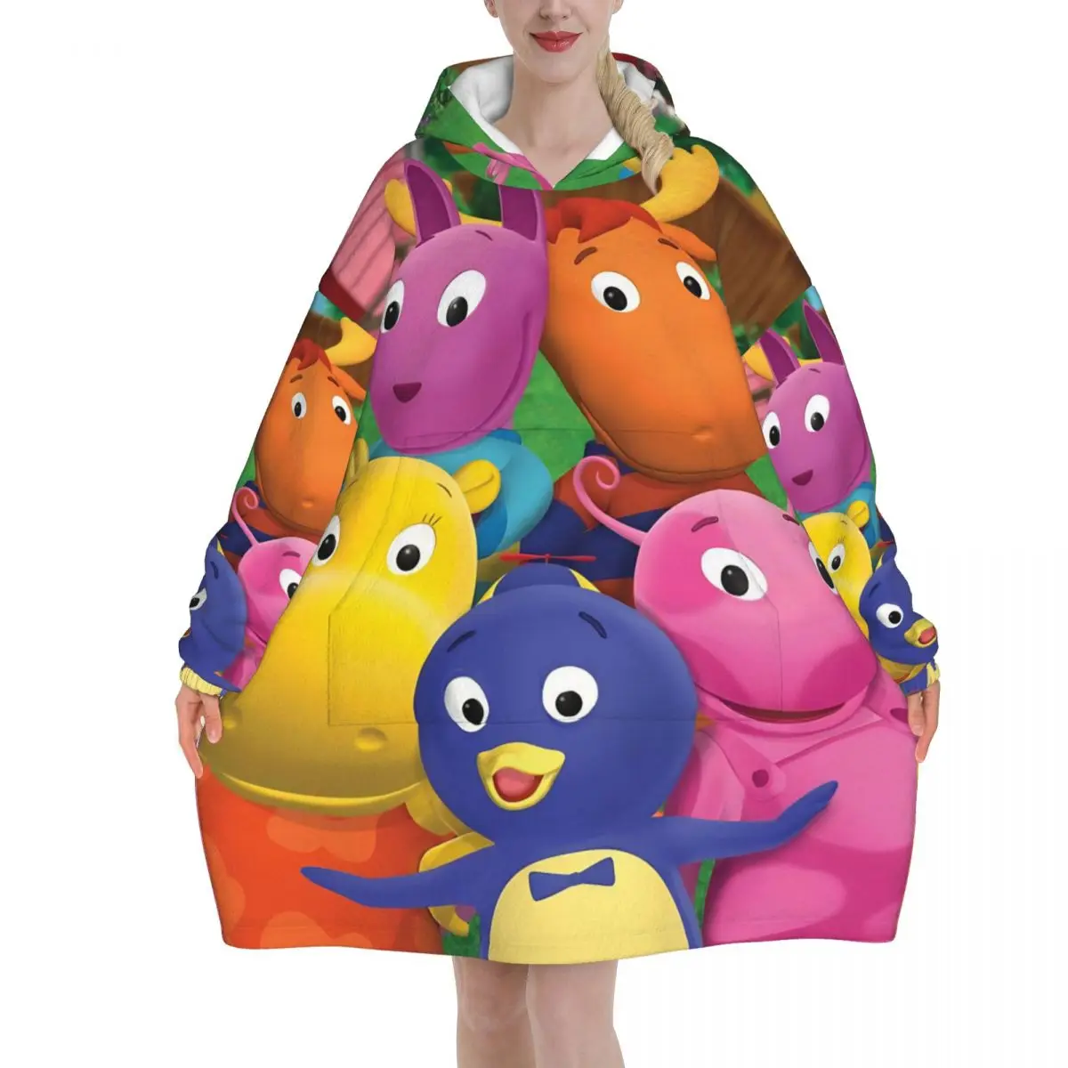 Oversized The Backyardigans Wearable Blanket Gifts for Women Men Ultrasoft Plush Warm Sweatshirt Blankets With Pocket