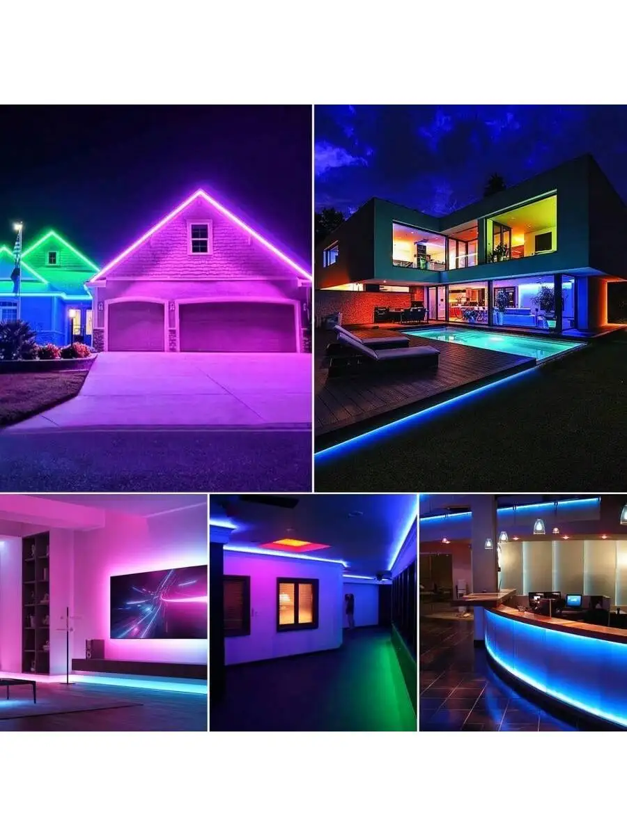 شريط أضواء LED ذكي طويل جدًا بطول 200 قدم لغرفة النوم، أضواء LED RGB مع التطبيق وجهاز التحكم عن بعد، ديكور المنزل الموسيقى مزامنة اللون Cha