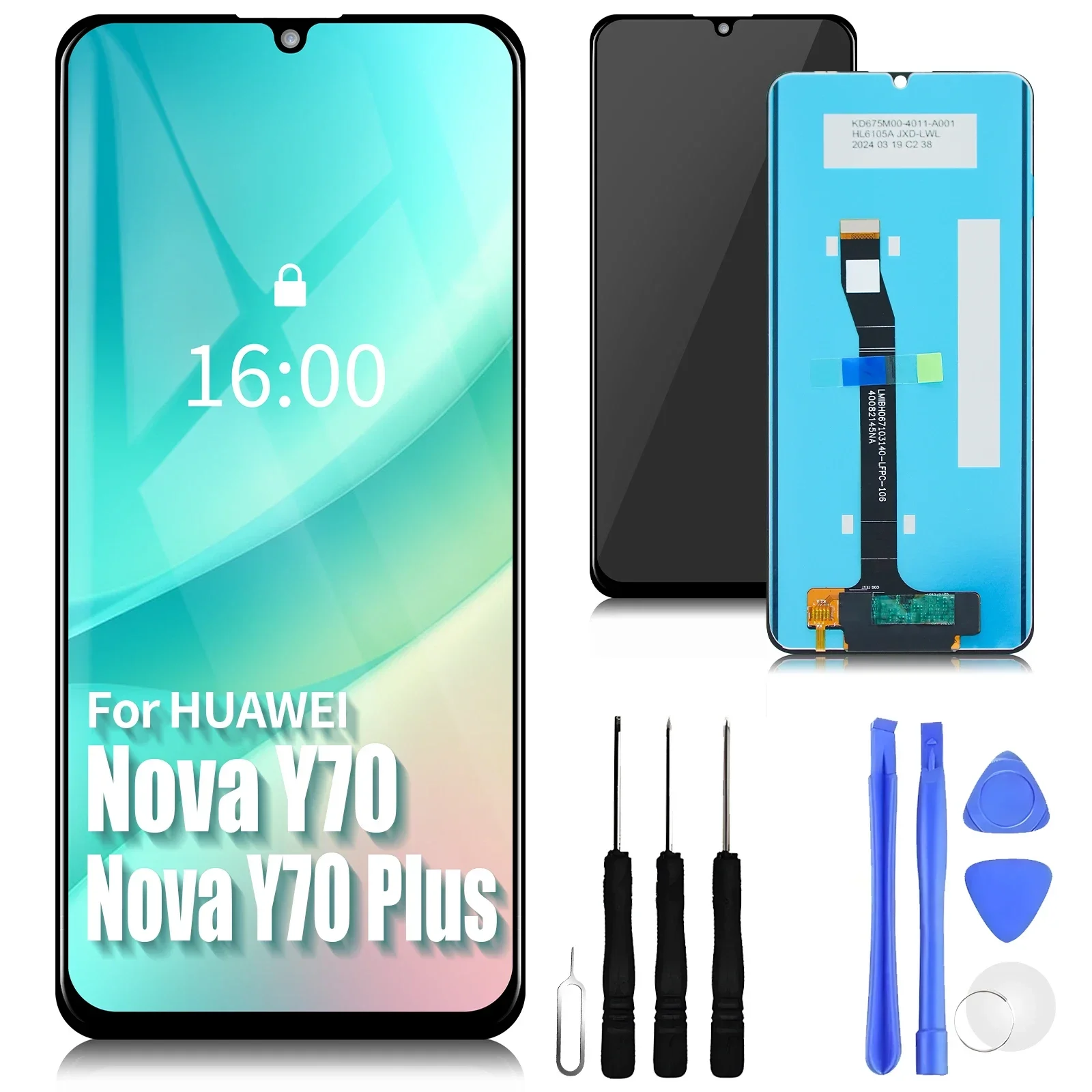 

6.75" Original For Huawei Nova Y70 LCD MGA-LX9 Display Screen Touch Digitizer Assembly For Nova Y70 Plus MGA-LX9N LCD