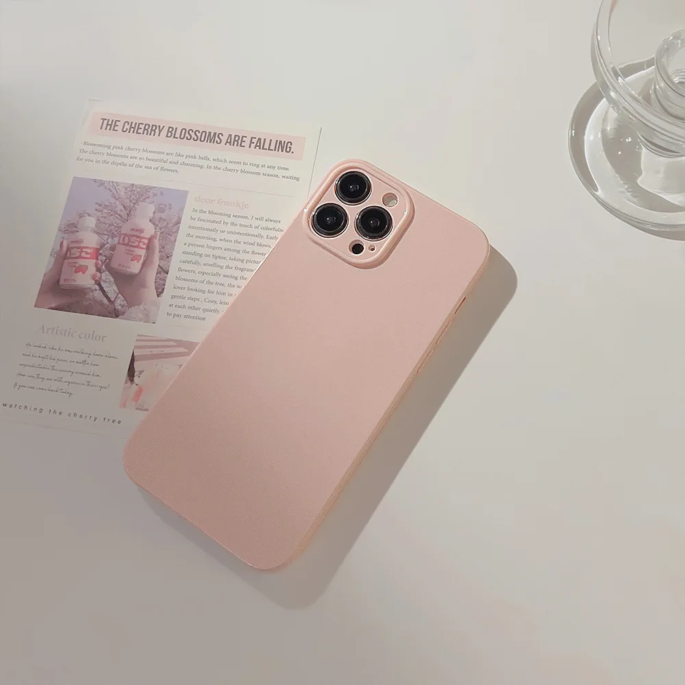 Soft TPU Phone Case para iPhone, Caixa simples de cor sólida, iPhone 16 Pro Max Series