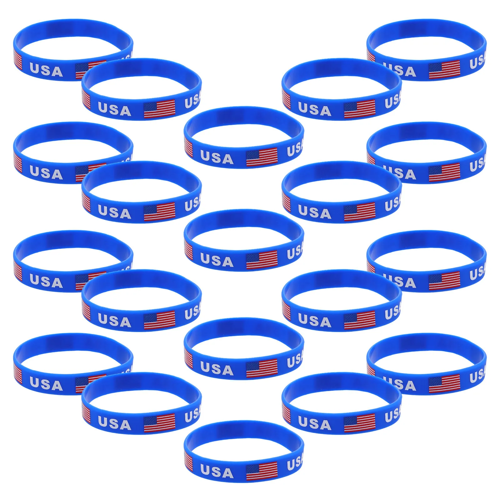 20Pcs Mexico Flag Country Silicone Wristbands Unisex Sports Football Bracelets Soccer Birthday Party Favors Football Wristband