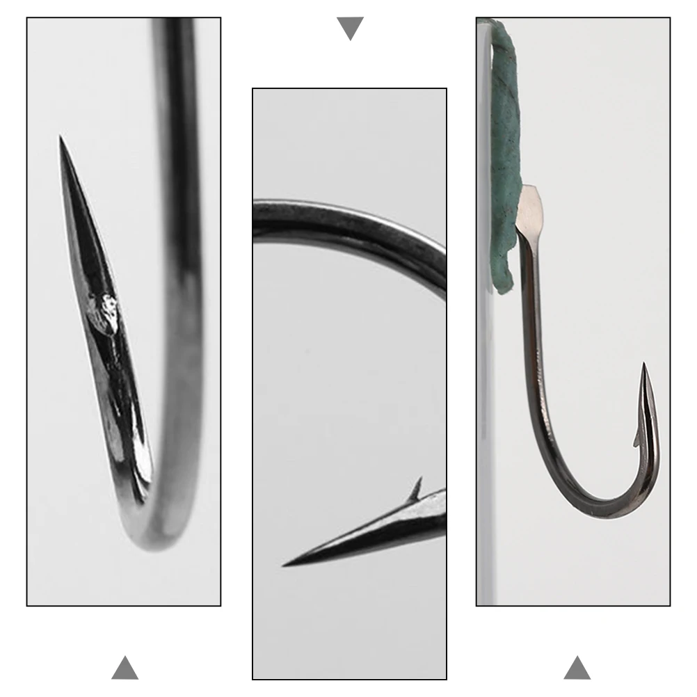 

100 Pcs Barbed Fishing Hooks High Strength Corrosion Resistant Freshwater Saltwater Metal Anti Rust Lure Bait Hook