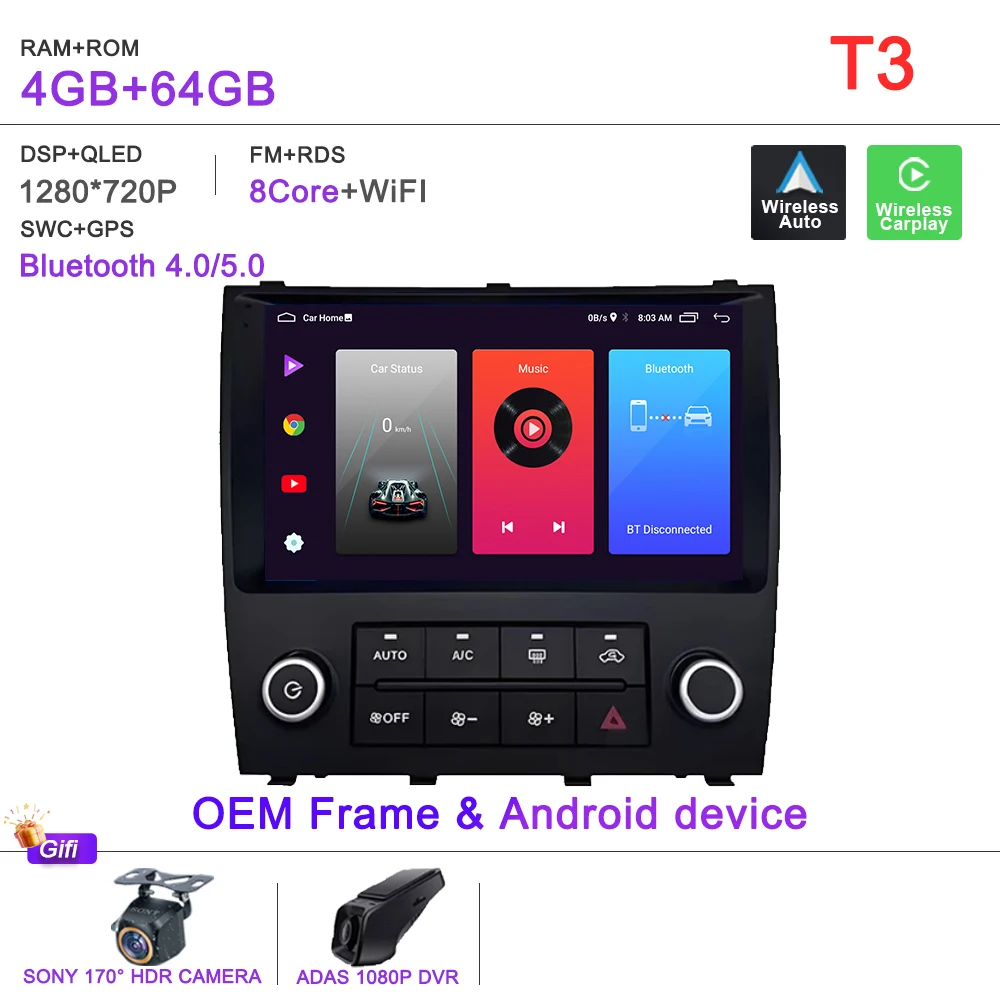 Android 16 Carplay Auto Voor Lexus IS200 XE10 1999-2005 Autoradio Multimedia Video Player Navigatie GPS DVD Touch screen WiFi
