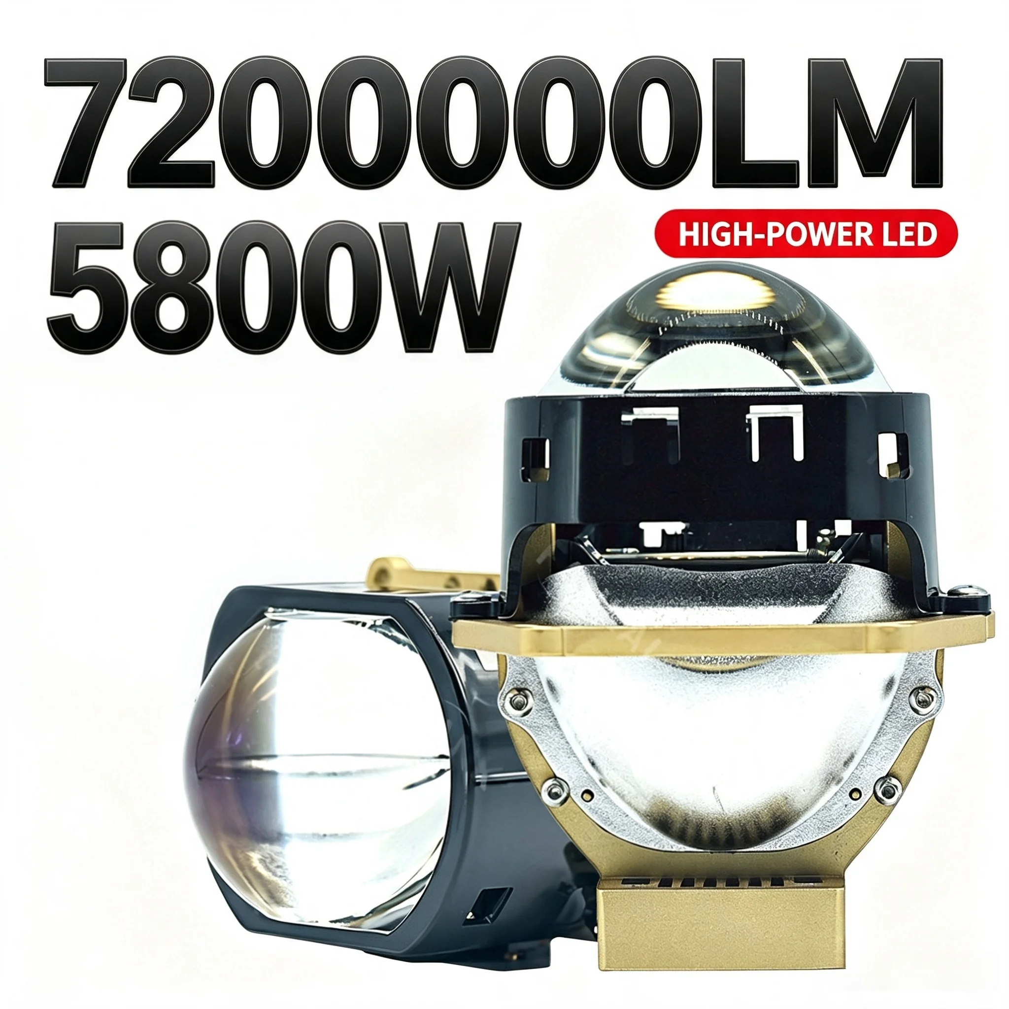 NXY 3 Inch Short Square Mirror Lens Bi LED Projector Headlight Super Bright Hi Lo Beam Car Retrofit LED Lamp Upgrade Light