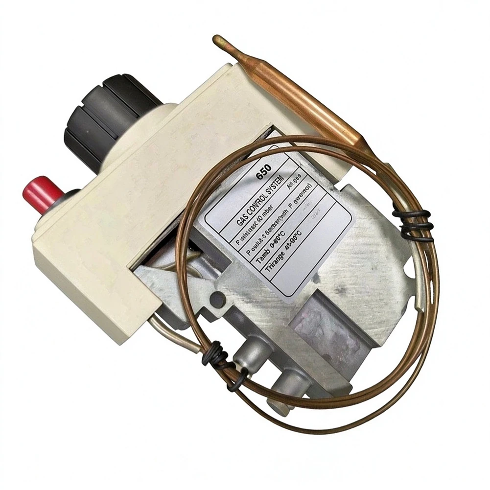 Thermostatic Gas Valve for Commercial Cooking Equipment 40-90C Range with Piezo Ignition and 3-18 mbar Pressure Stability
