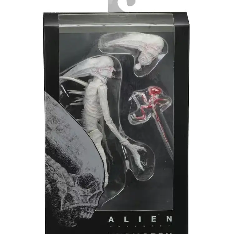 Neca Alien Covenant Xenomorph 7 Inch Action Figures Contract Black Alien Model Pvc Statue Doll Collection Decoration  Kids Gifts