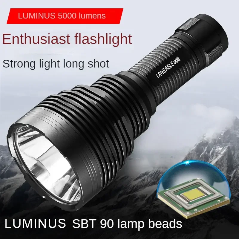 LED ที่มีประสิทธิภาพ 26650 ไฟฉายกลางแจ้ง Super Bright ไฟฉาย USB ชาร์จ Ultra Bright SBT90 ไฟฉาย