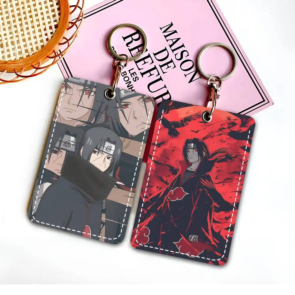 Cartoon Cool Anime I-Itachi U-Uchiha Manga Zugangskartenhalter Schlüsselanhänger Schlüsselring Türzugangsetiketten Ausweiskartenhalter Schlüsselanhänger