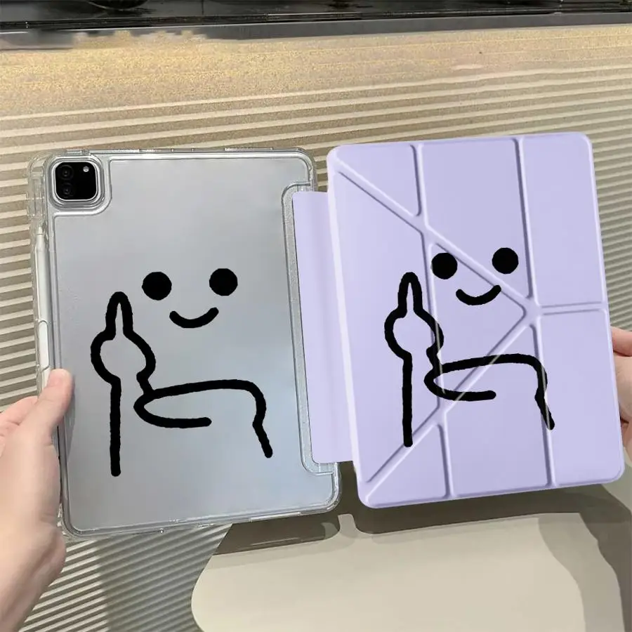 

Tablet Case For iPad Pro 2025 Pro 11th 10th 9th 8th 7th 12.9inch Mini 6 7 Air 4 5 M3 M2 1 2 M4 11inch Y-Fold Holder Cover Cute