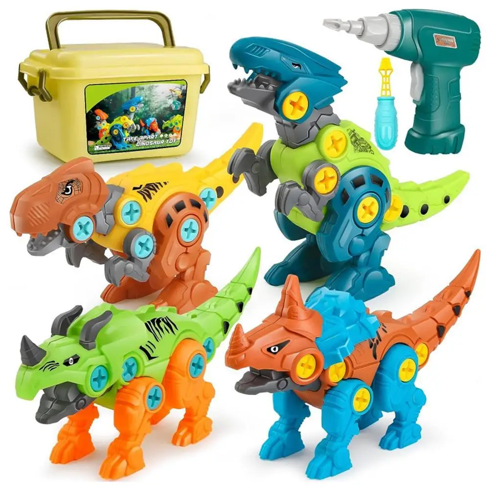Montage Dinosaurier Modell Spielzeug Kinder Lernspielzeug mit Aufbewahrungsbox Schraube DIY Set für Jungen Geschenk