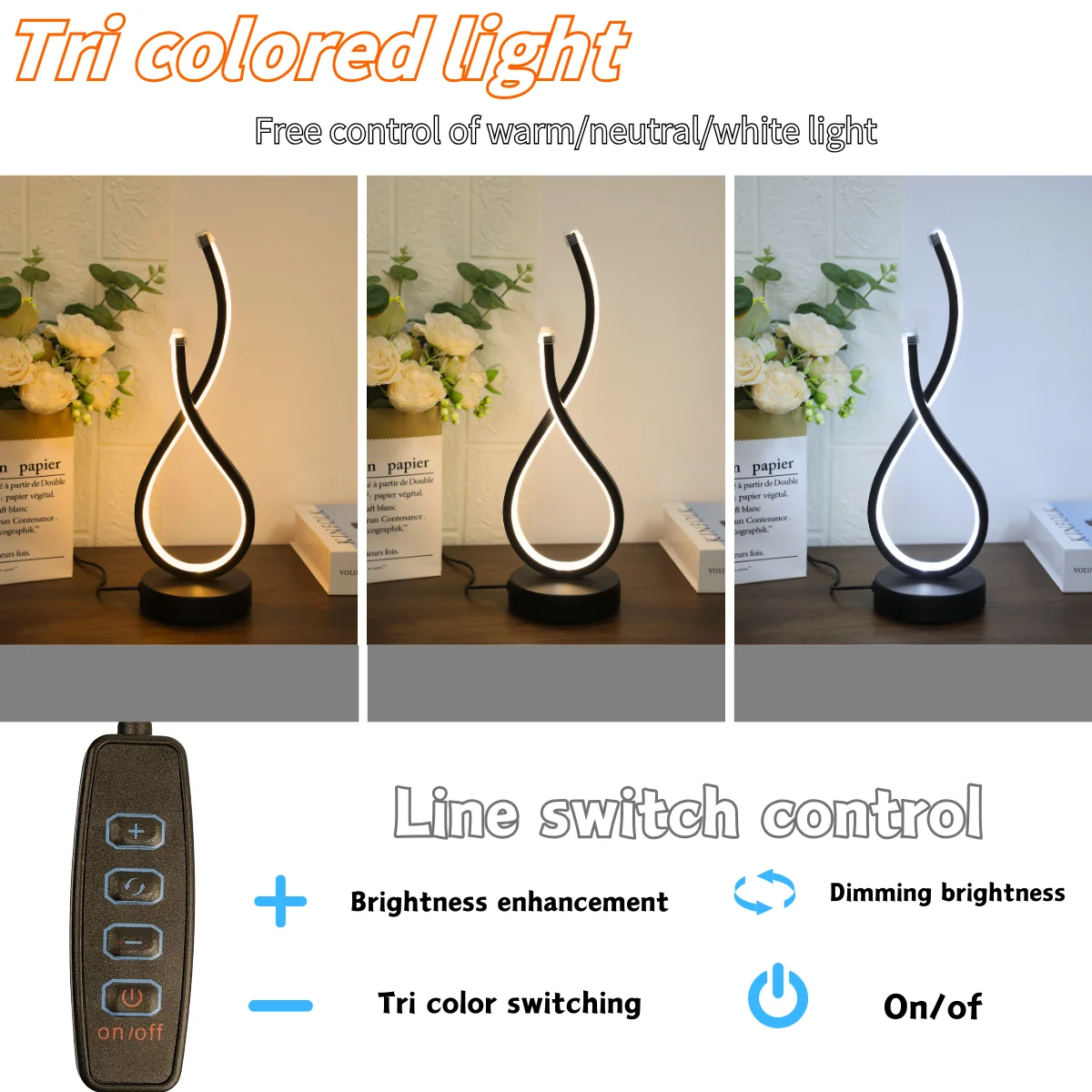 Lámpara de mesa LED de estilo moderno con atenuación de tres colores y fuente de alimentación USB: la opción perfecta para la decoración del hogar