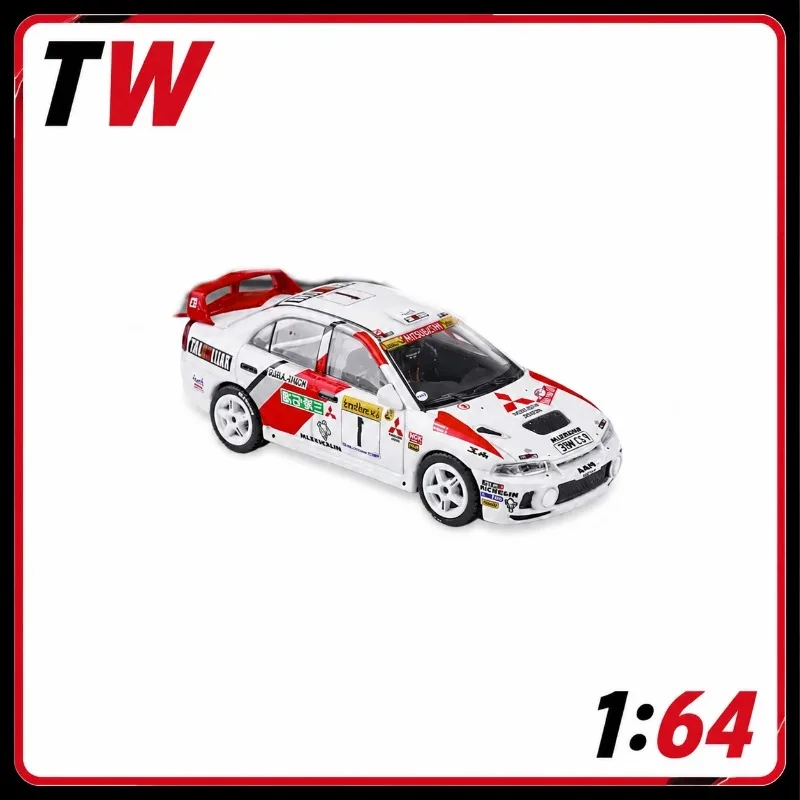 

TW 1:64 Mitsubishi Lancer Evo IV Rallye die cast alloy car model for boys as a birthday gift desktop ornament.