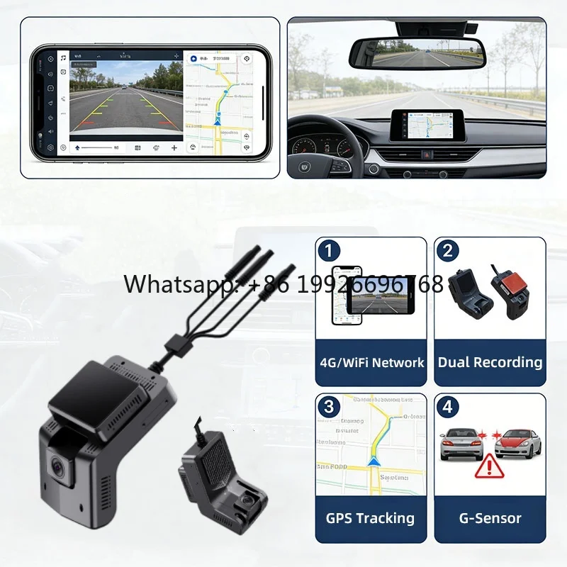

4CH DASH CAMERA 1080P Front /rear TF Card Sim Card 4g Wifi Gps Dashcam
