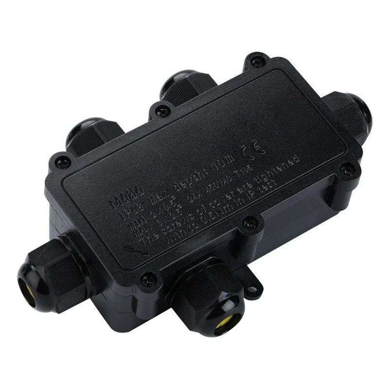 5-Way M20 Connector Plastic Waterproof Junction Box Ip68 Lighting Cable Terminal Box