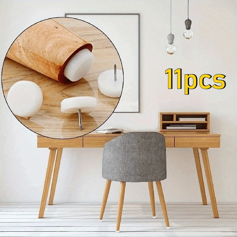 11pcs Furniture Sliders For Hardwood Floors, Chair Leg Floor Protectors Nail Furniture Slider Nylon Sliders For Moving
