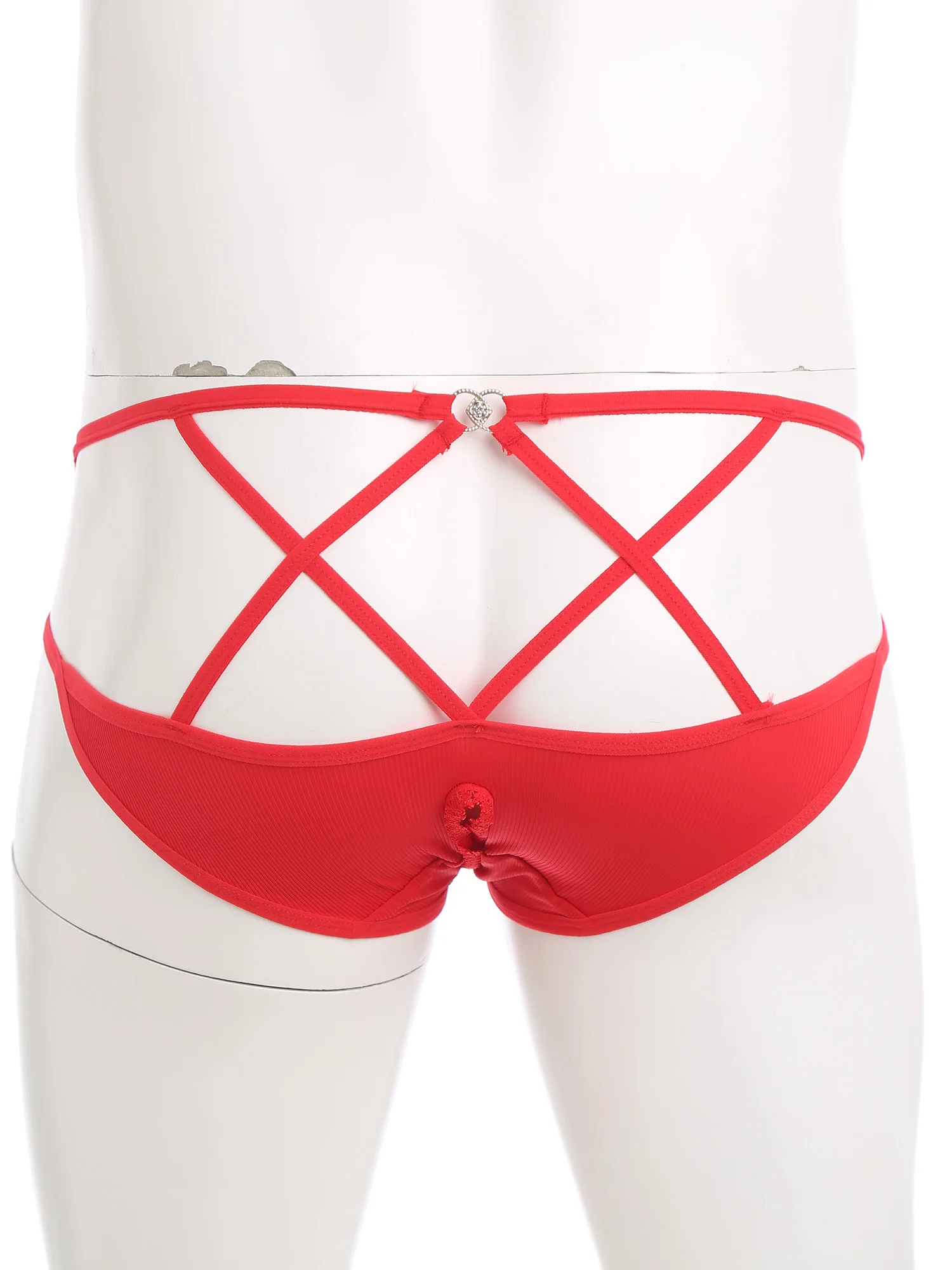 Men's Floral Lace Closed/Opened Crotch Lingerie with Bow