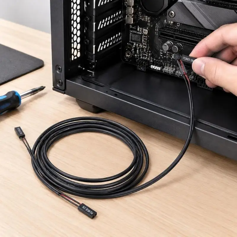 Black Power Switches Extension Cable for POWERSW with Flexible Construction and Identified 2-Pin Housings for Installation