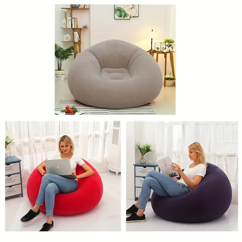 

Inflatable Air 1-Person Single Portable Modern Pouf Puffs Sofa Lounger For Living Room Seatings Recliner Chair Couch Home Girls