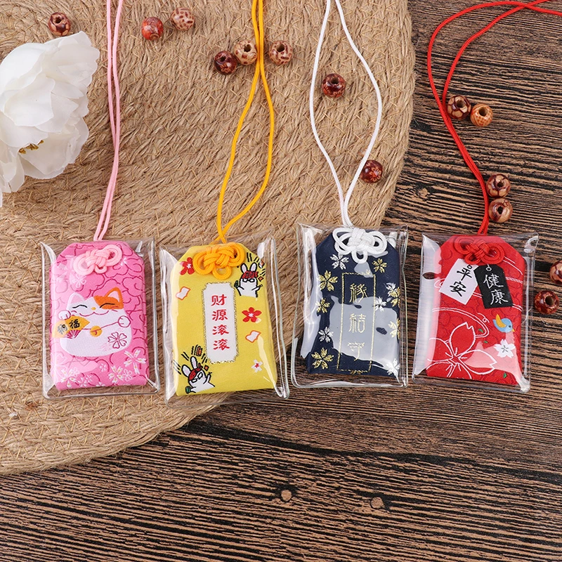 1PC Classic Japanese Prayer Imperial Amulet Omamori Fortune Success WorkGod Of Wealth Maneki Neko Acdemic Kid Gift Pendant