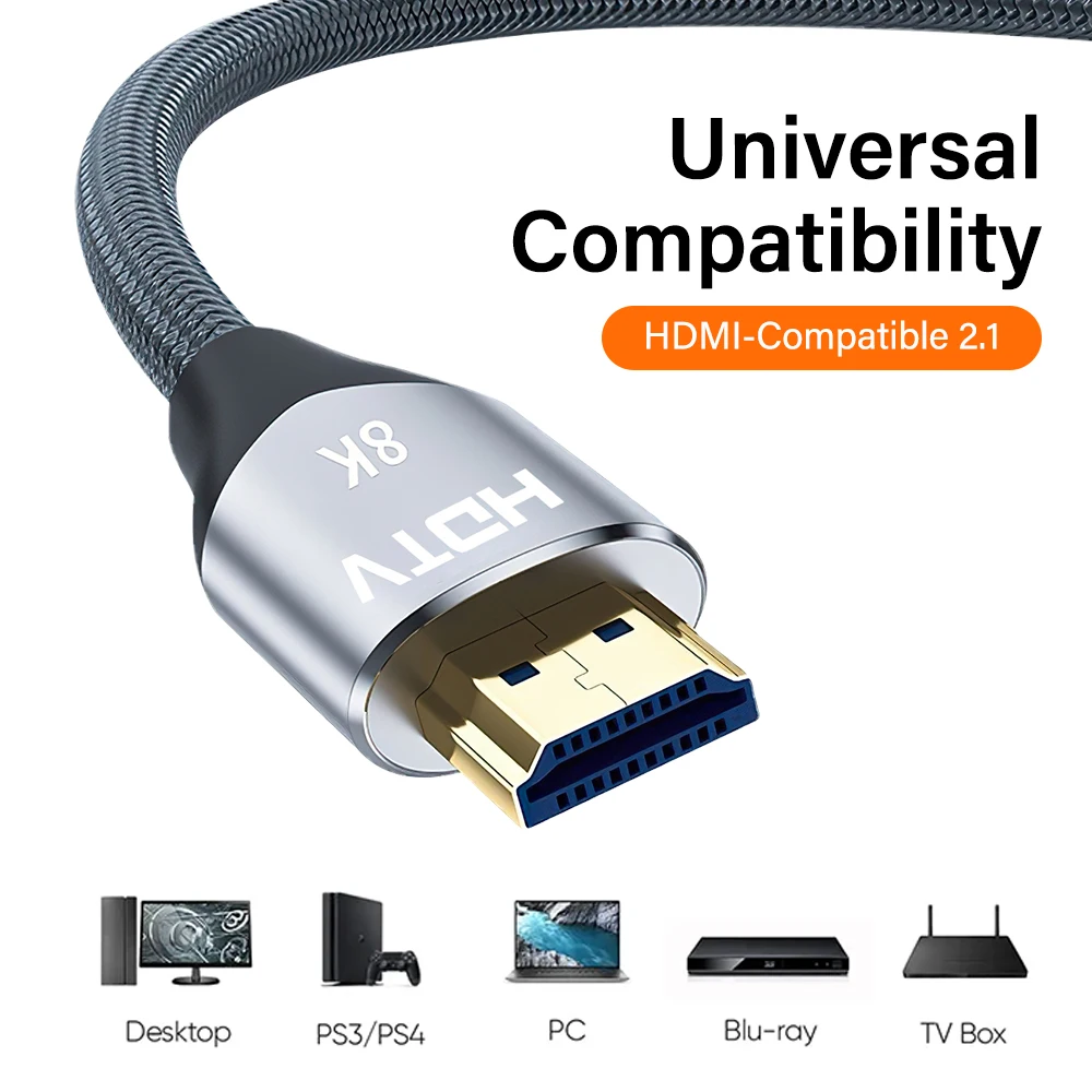8K HDMI-Compatible Cable for Xiaomi TV Box PS5 Ultra High Speed Certified 8K@60Hz Cable 48Gbps eARC Dolby Vision Long 2m 3m 5m