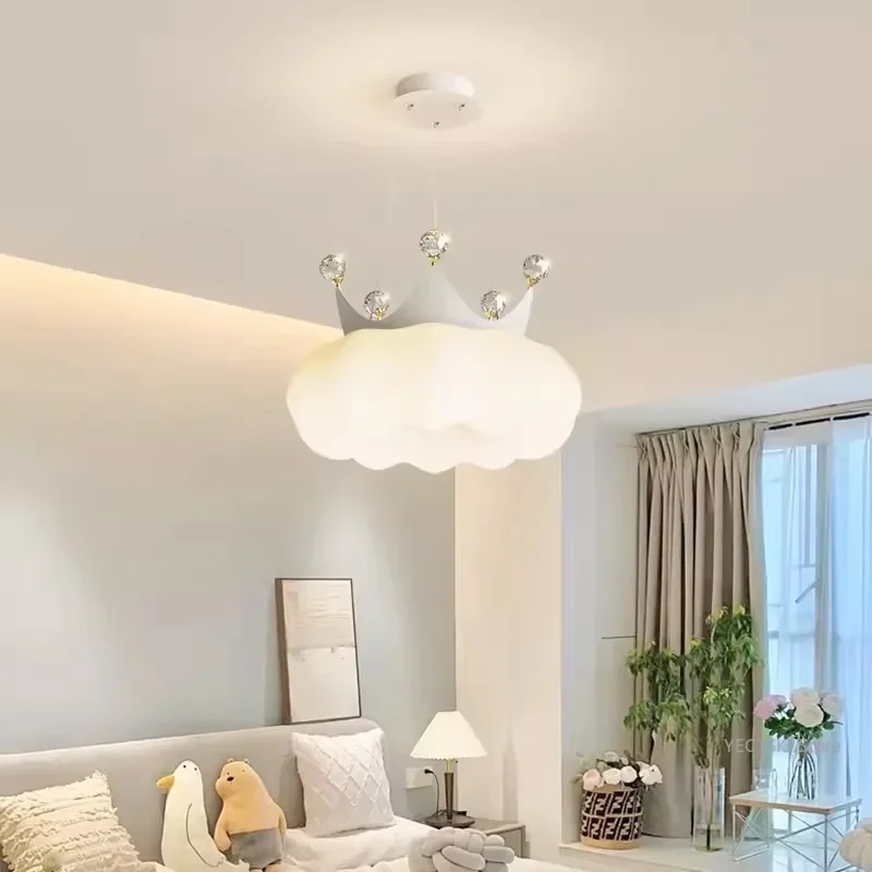 

GHJUYIOL Crown pendant light, modern simplicity, creative personality, children's bedroom, girls' minimalist pumpkin cloud light