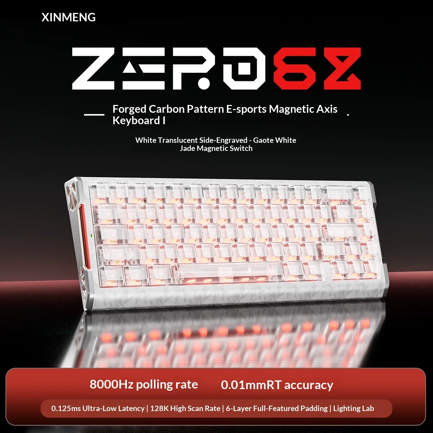 Technology ZERO68 Wireless Keyboard Three Mode Connection E-sports Keyboard 8000Hz Polling Rate Hall Sensor Pc Accessories Gifts