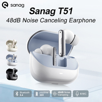 Sanag T51S Noise Canceling Earphone 6-Mic Al Call Noise Reduction Location Finder 360° Spatial Audio 30Hours Playtime