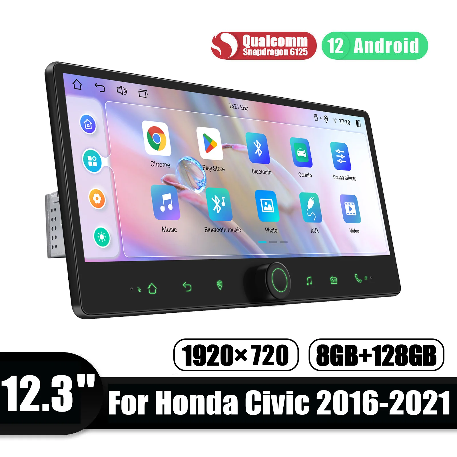 

JOYFORWA Android 12.0 Car Radio Stereo 12.3 Inch 8G 128G Touch Screen Multimedia Player Carplay For Honda Civic 2016-2021