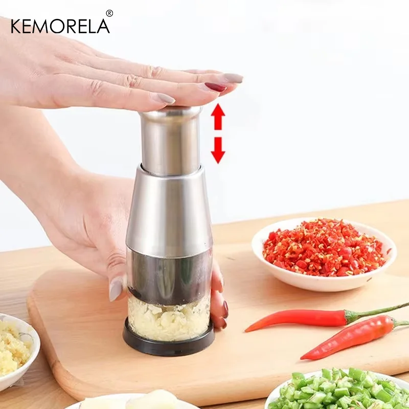 Multifunctional Garlic Onion Chopper Manual Pressed Garlic Press Machine Garlic Squeezer Fruit Vegetable Chopper Kitchen Tool