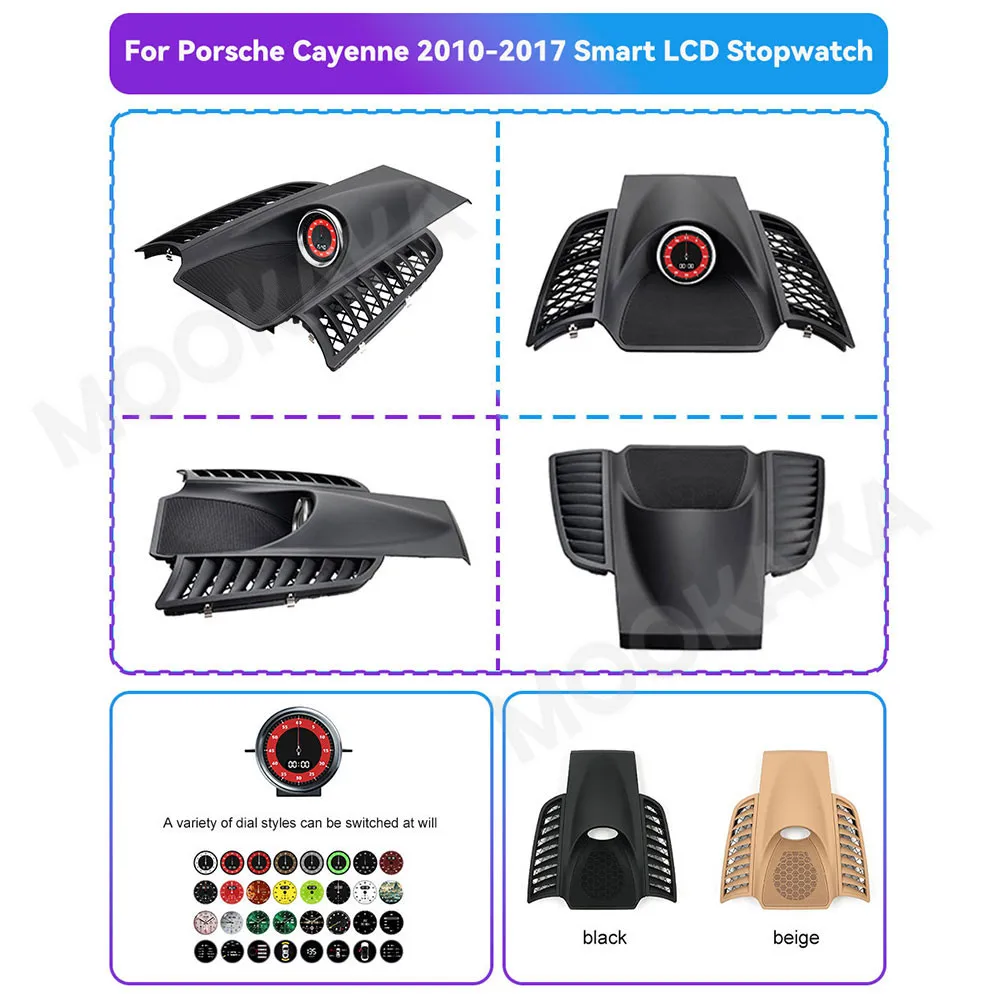 For Porsche Cayenne 2010-2017 Touch LCD Panel New Central Navigation Package Digital Stopwatch Automobile Accessories Cover