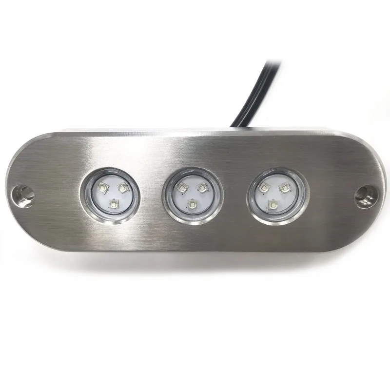 45w 316 Stainless Steel Trim Marine Led Underwater Light For Boat Yacht Dock IP68 Multi Color Led Swimming Pool Light