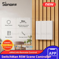 SONOFF R5W Scene Controller SwitchMan with Battery  6-Key Free-Wiring eWeLink-Remote Control Works SONOFF M5/MINIR3/ MINIR4