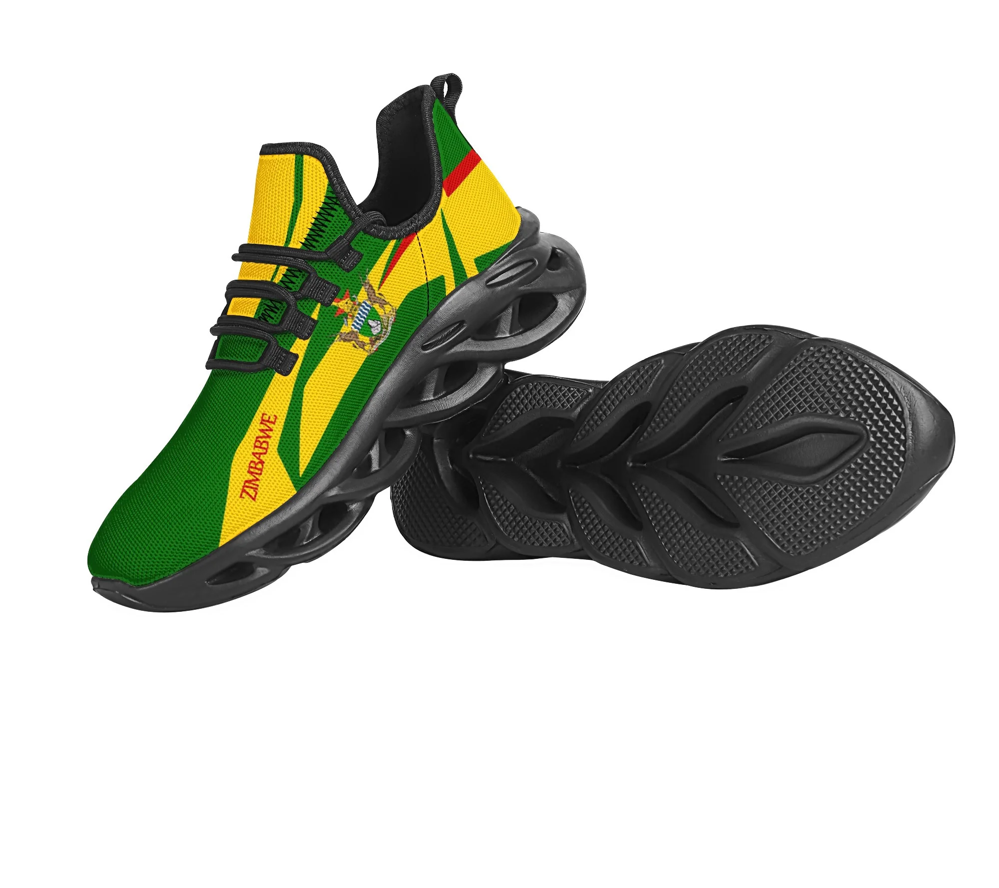 Zimbabwe Flag Design Ladies Platform Sneakers Lightweight Mesh Swing Shoes for Women Comfortable Running Footwear