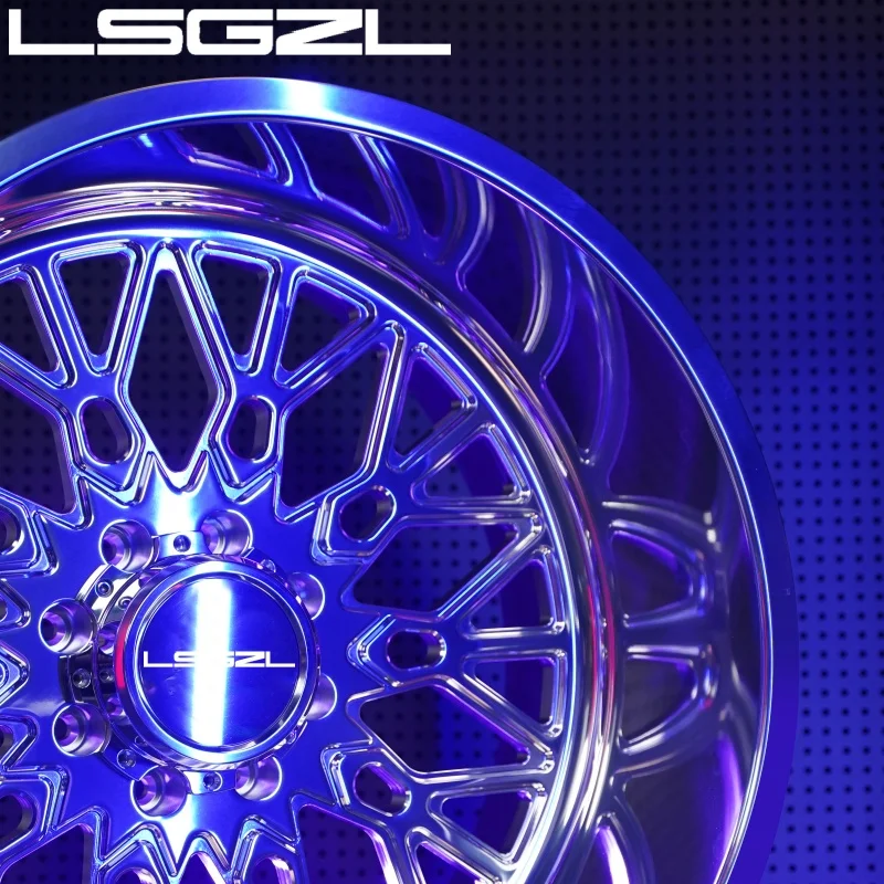 LSGZL Polishing Custom Forged Wheel Super Single Wheel for RAM ford 8/10 Holes 8x6.5 8x180 8x200 8x165.1 22 24 26 Inch Wheel