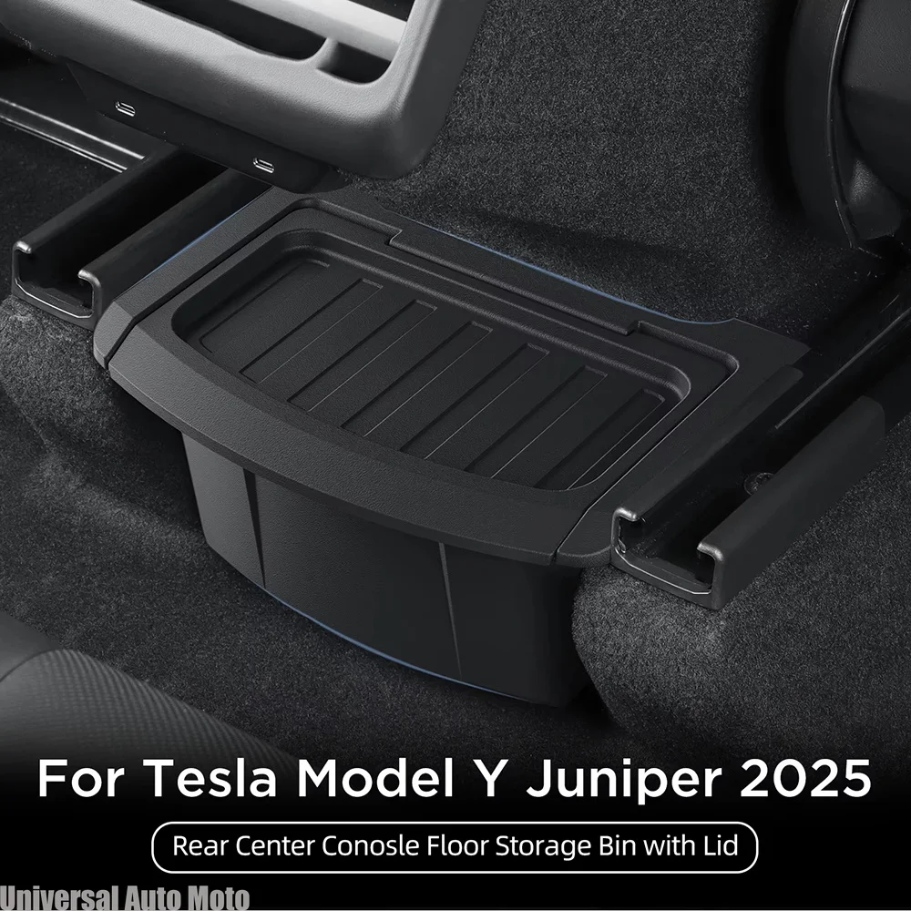 for Tesl Model Y Juniper 2025 2026 Car Storage Box Below The Rear Air Outlet Accessories Organizer Case With Lids