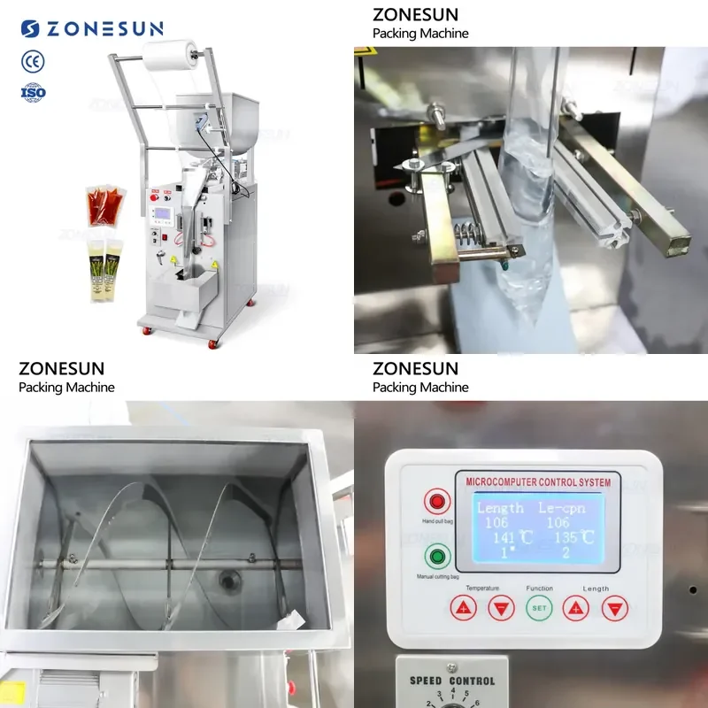 Hot 2026 ZS-FS200D1 Automatic Honey ketchup Sauce Paste Small Sachet Vertical Form Filling Sealing Machine With