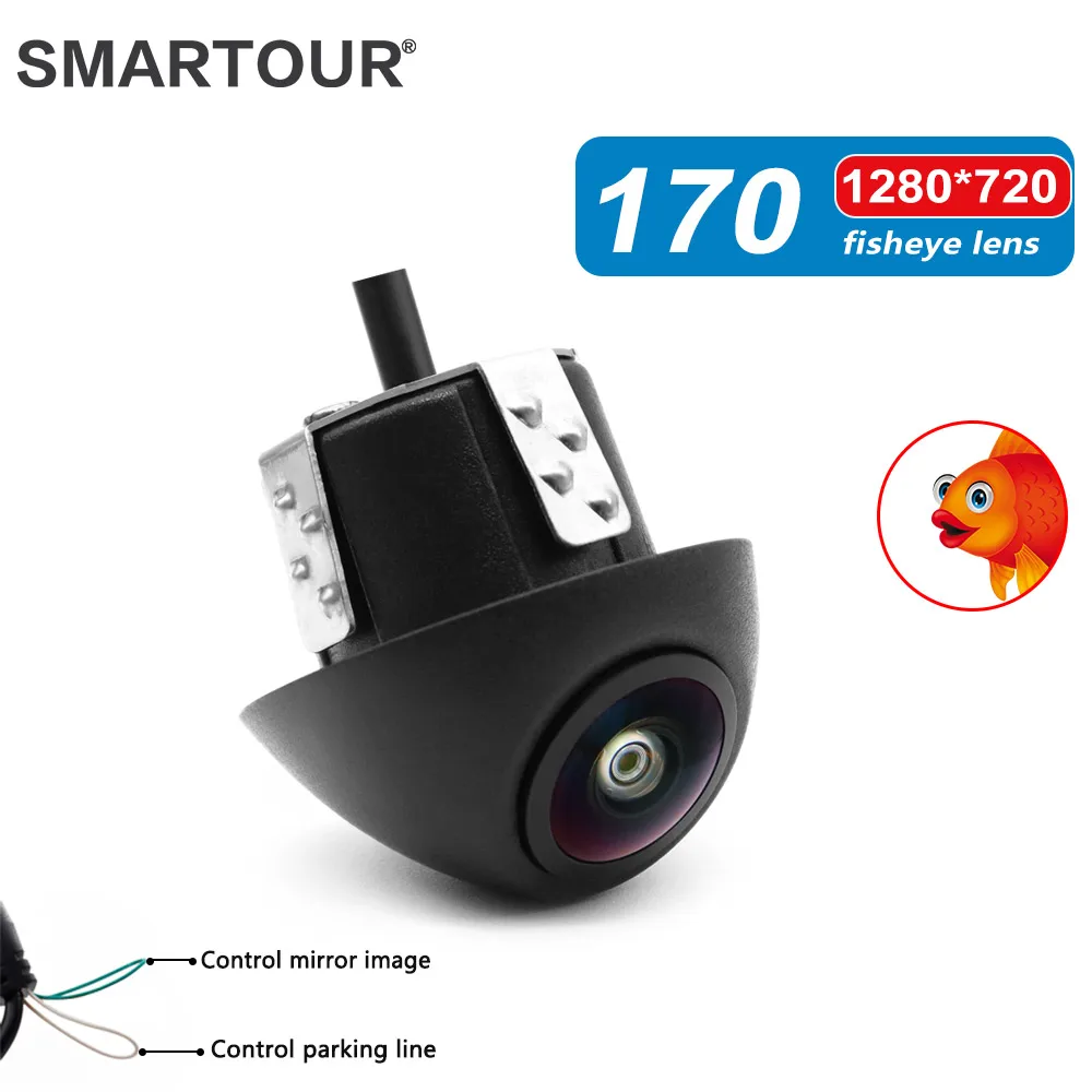 SMARTOUR-Câmera de visão traseira universal para carro, estacionamento reverso, luz estelar, visão noturna, backup de veículo, 720p HD, 170 graus